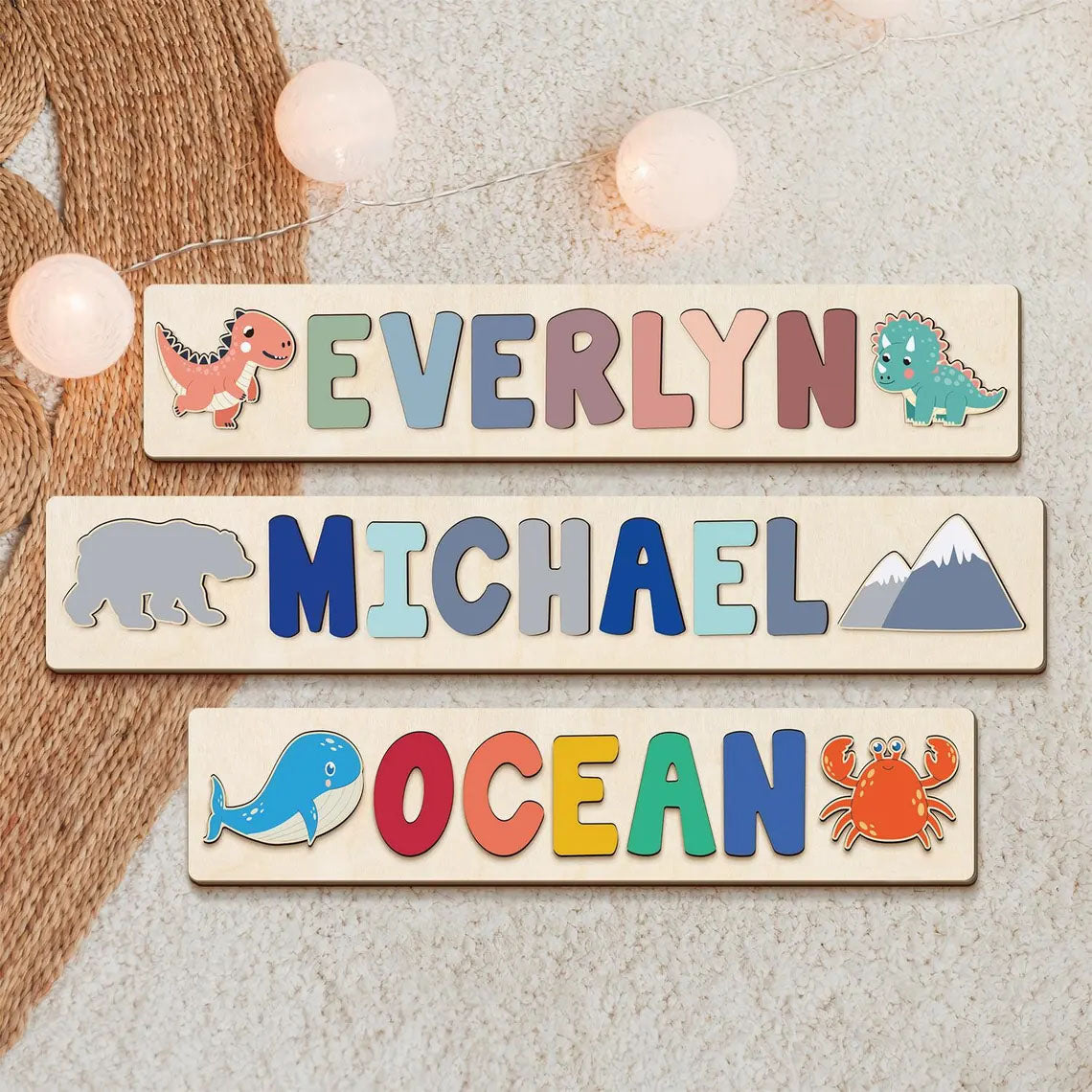 Personalized Name Puzzle Gift Baby Boy And Girl, Montessori Toys Of Kids