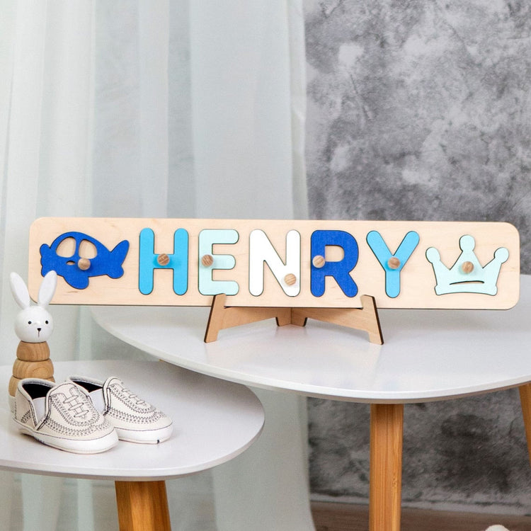 Personalized Name Puzzle Baby Name, Wooden Montessori Toys