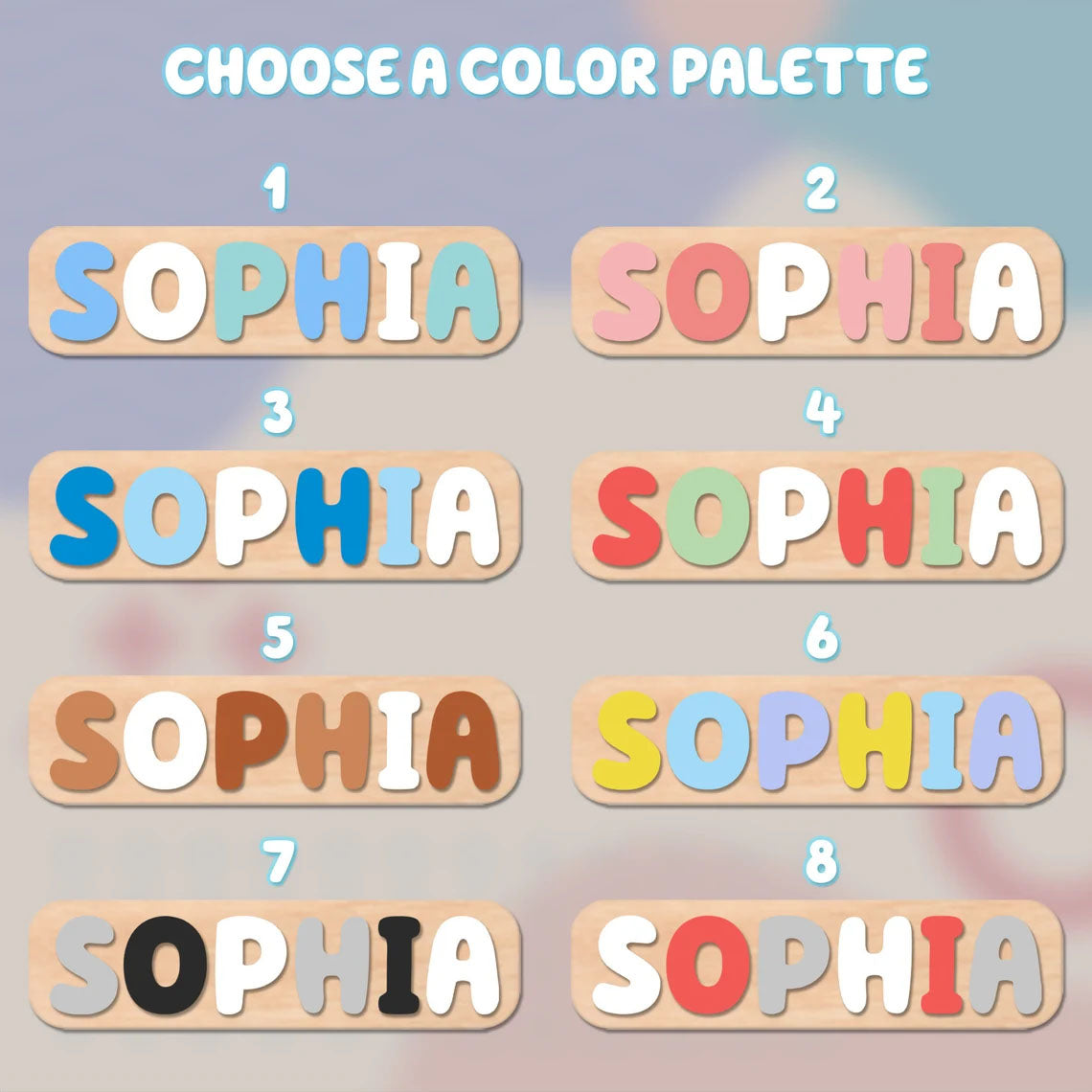 Personalized Name Puzzle With Animals, Montessori Baby Toddler Toys