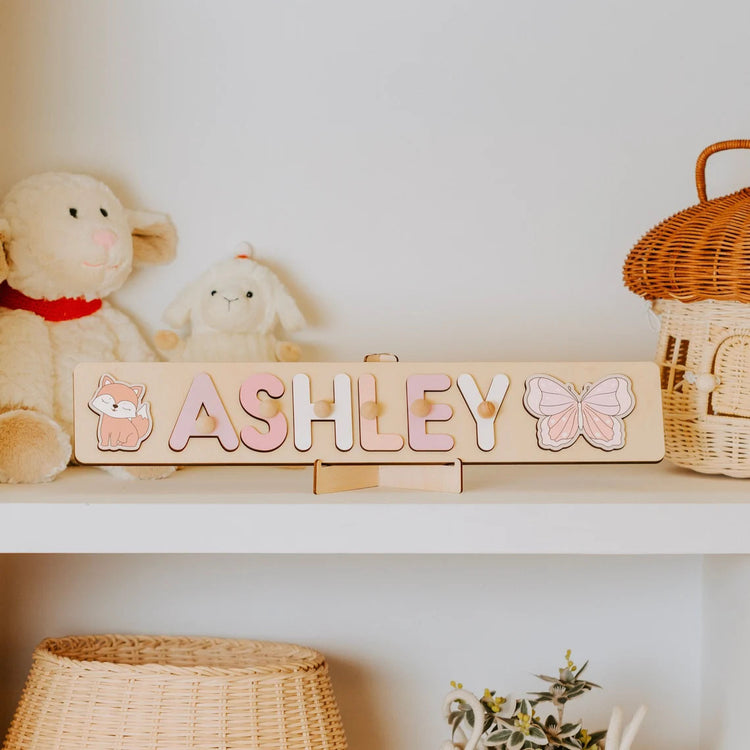 Personalized Name Puzzle With Pegs, Custom Montessori Toys, Back To School Gift