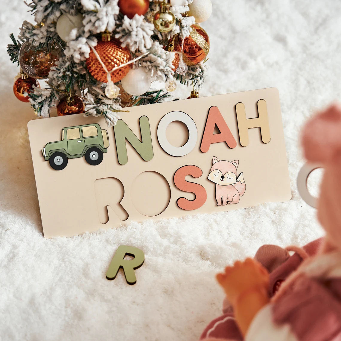 Personalized Name Puzzle With Pegs, Custom Montessori Toys, Back To School Gift