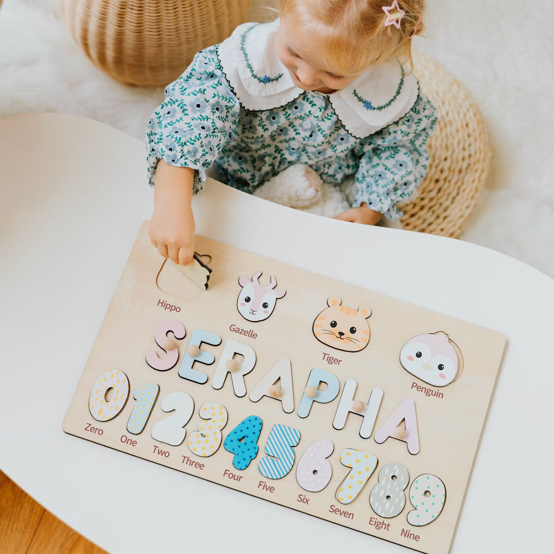 Personalized Puzzle Name Board, Back to School Gift, Montessori Toy for Kids