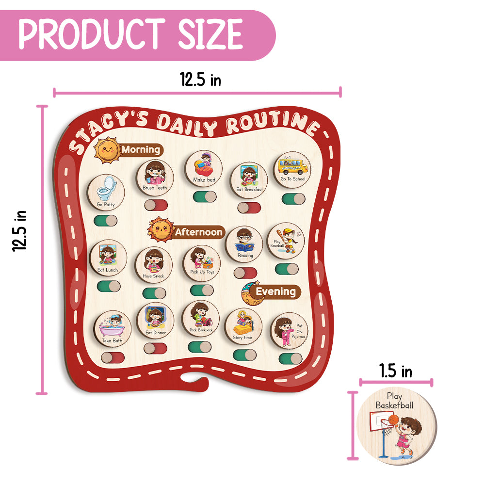 Personalized Toddler Routine Chart, Daily Responsibility Chart For Boys, Girls, Toddler Routine Board