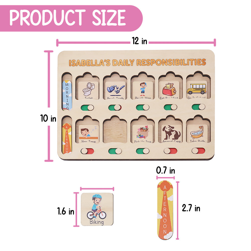 Personalized Kids Wooden Chore Chart List For Kids Custom Name