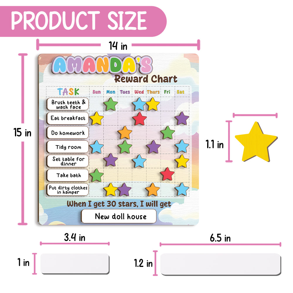 Personalized Wooden Chore Chart For Kids, Daily Routine Custom Name, Morning Routine Chart For Toddler