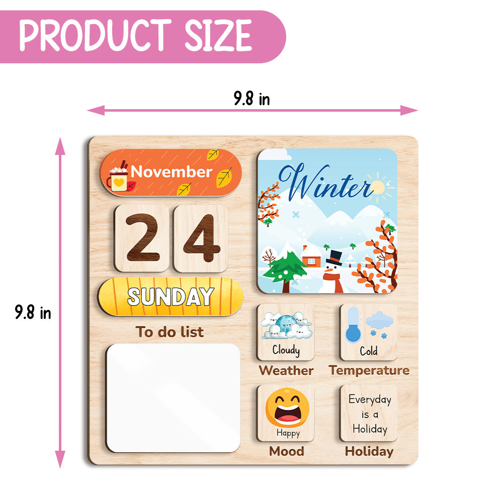 Montessori Toys Wooden Calendar For Kids Learning Day Month Weather, Chore Chart For Kids, Toddler Routine Chart