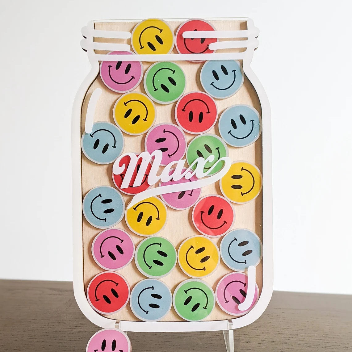 Smiley Face Jar Reward Jar Tokens, Personalized Reward Jar, Reward System