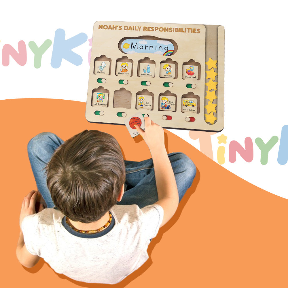 Kids Star Reward Chart, Personalized Wooden Chore Chart For Kids Board, Behavior Chart For Kids