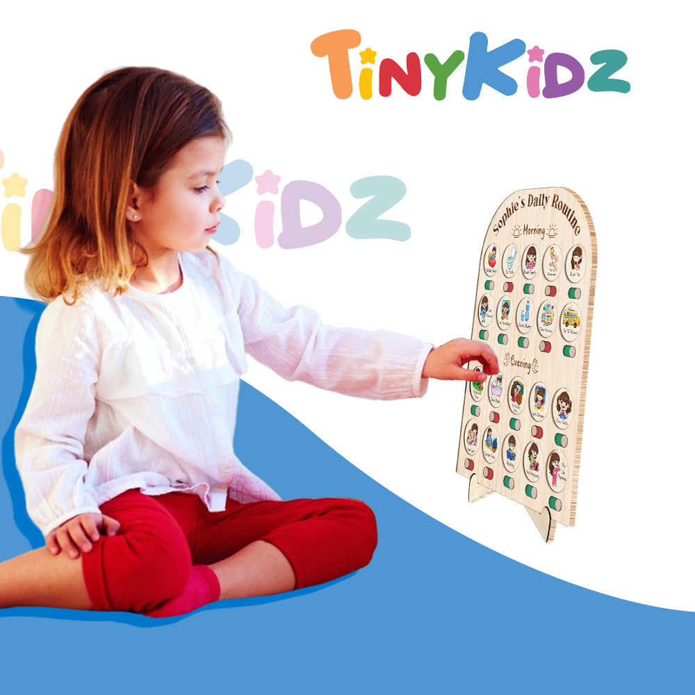 Custom Wooden Daily Schedule Board For Kids, Chore Chart For Kids, Moring Routine For Kids