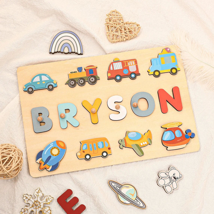 Transportation Personalized Busy Board Puzzles For Learning And Play, Montessori Toys Of Kids