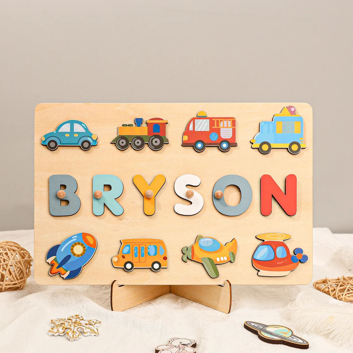 Transportation Personalized Busy Board Puzzles For Learning And Play, Montessori Toys Of Kids