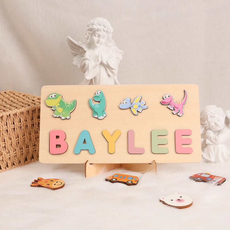 Personalized Name Wooden Puzzle For Baby, Montessori Toys Board For Baby