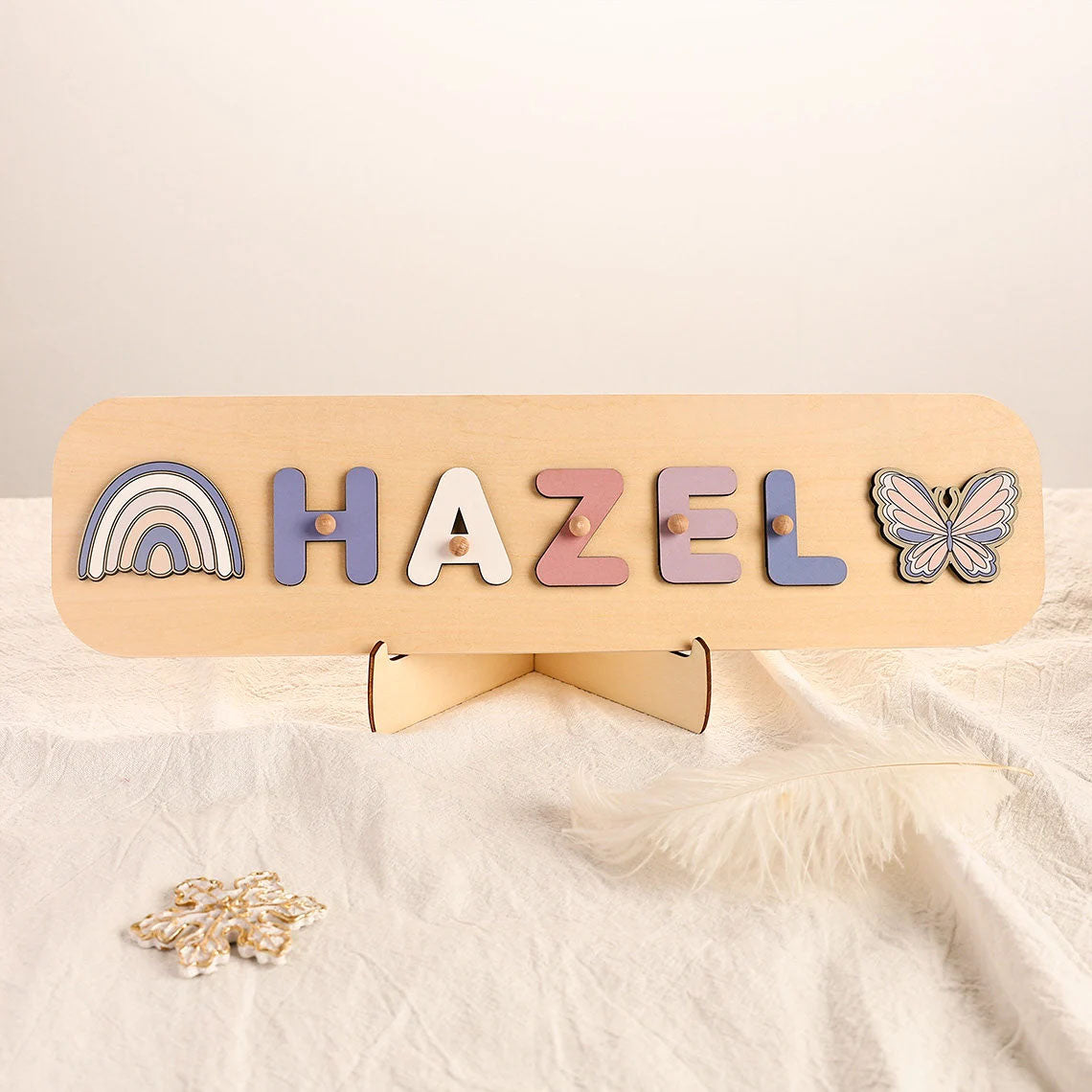 Wooden Personalized Baby Name Puzzles, Montessori Toys Of Kids