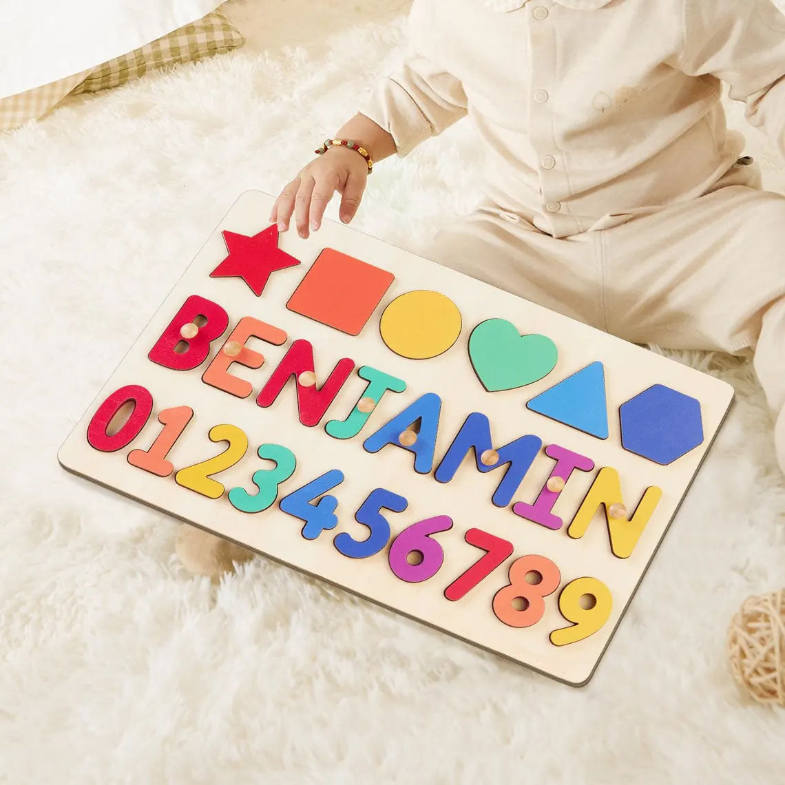 Personalized Name Puzzle W/Numbers, Montessori Toy for Toddler